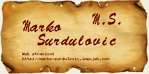 Marko Surdulović vizit kartica